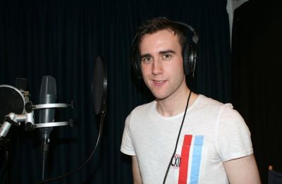 Matt doing voice recording for the Deathly Hallows Video Game
